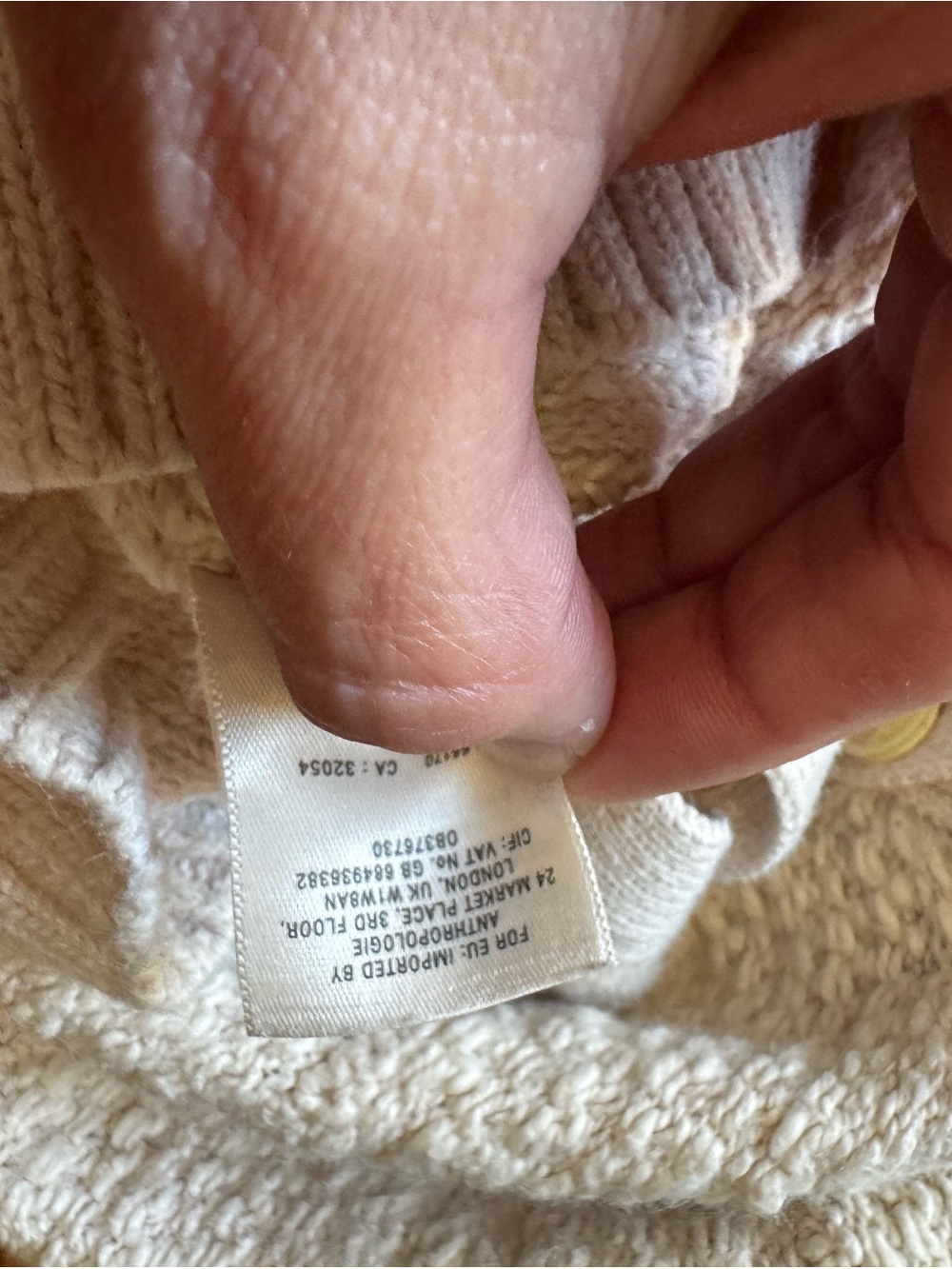 Moth Cream Textured Button-Back Cardigan - Picture 2 of 4